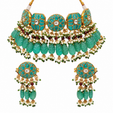 Turquoise Floral Beaded Necklace Set 28