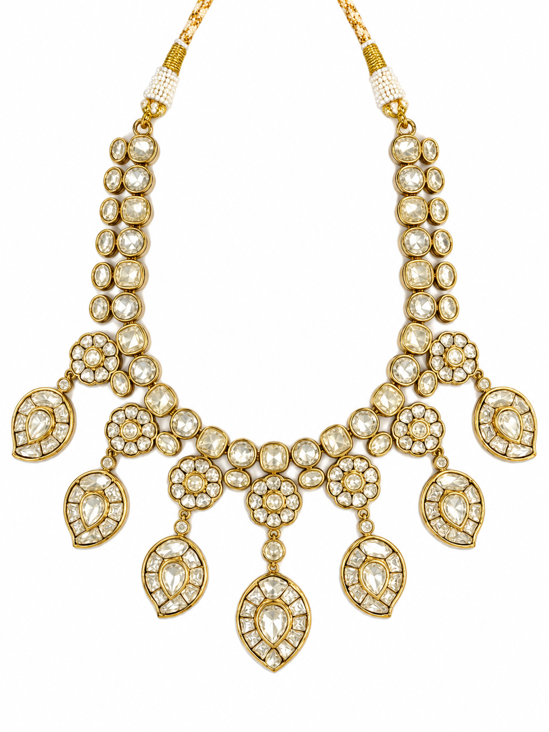 Moissanite Polki Statement Necklace Set