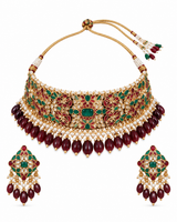 Multicolor Kundan Choker Necklace Set 13