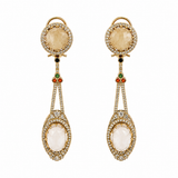 Ivory semi-Precious Dual Stone Drop Earrings