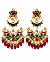 Multicolor Kundan Pearl Chandbali Earrings 54