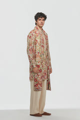 Kurta and stole - Heavy chanderi , Pant-Cotton twill
