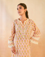 Pink Charm Cotton Kurta with Tulip Pants