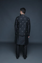 Black Bundi Kurta Set