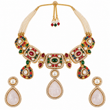 Multicolor Semi-Precious Stone Drop Necklace Set 24