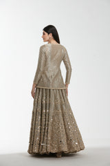 Mirror work , zari , lurex thread , sequins