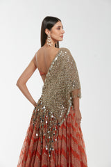 Mirror work , zari , Sequins , lurex thread , pearl beads