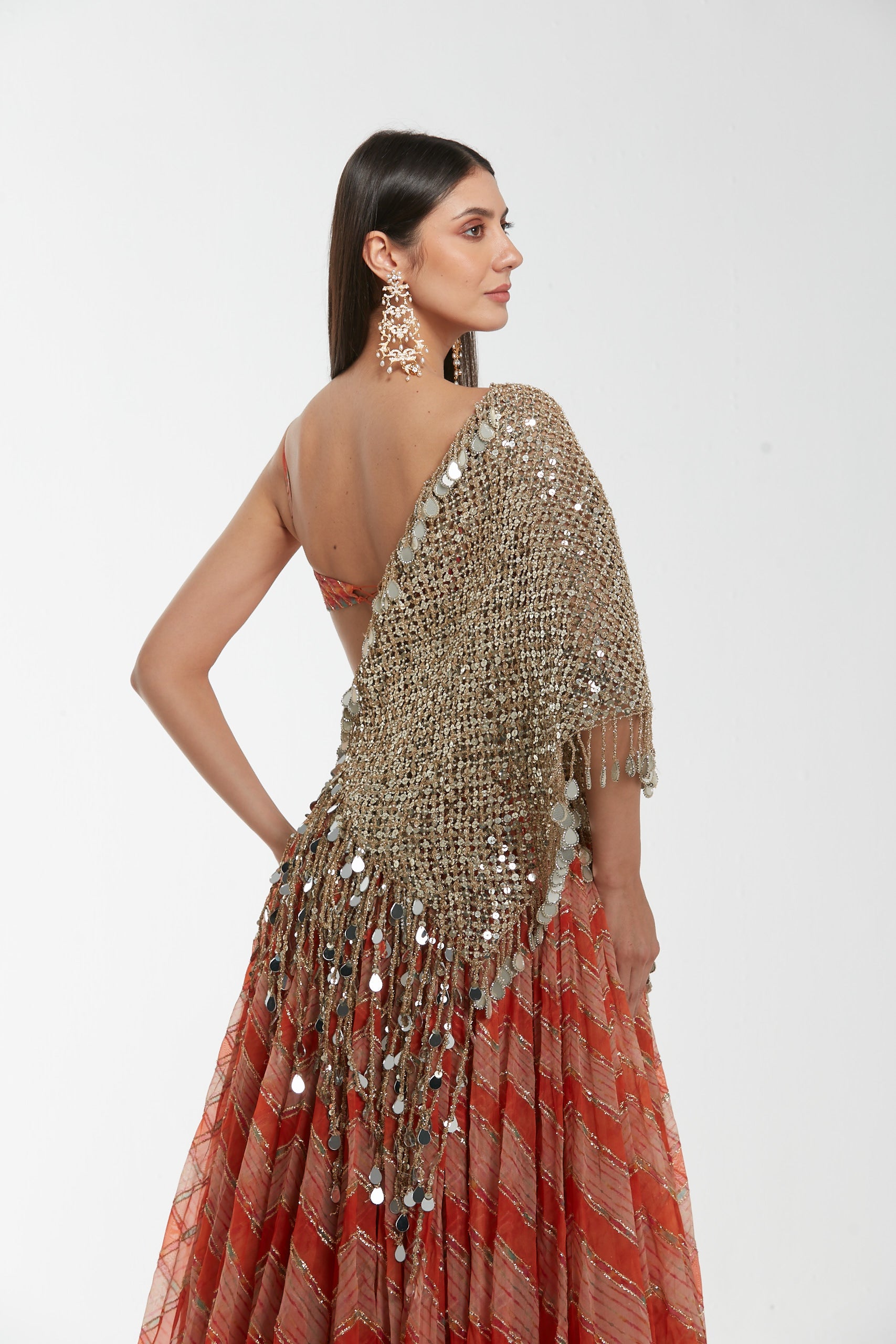 Mirror work , zari , Sequins , lurex thread , pearl beads