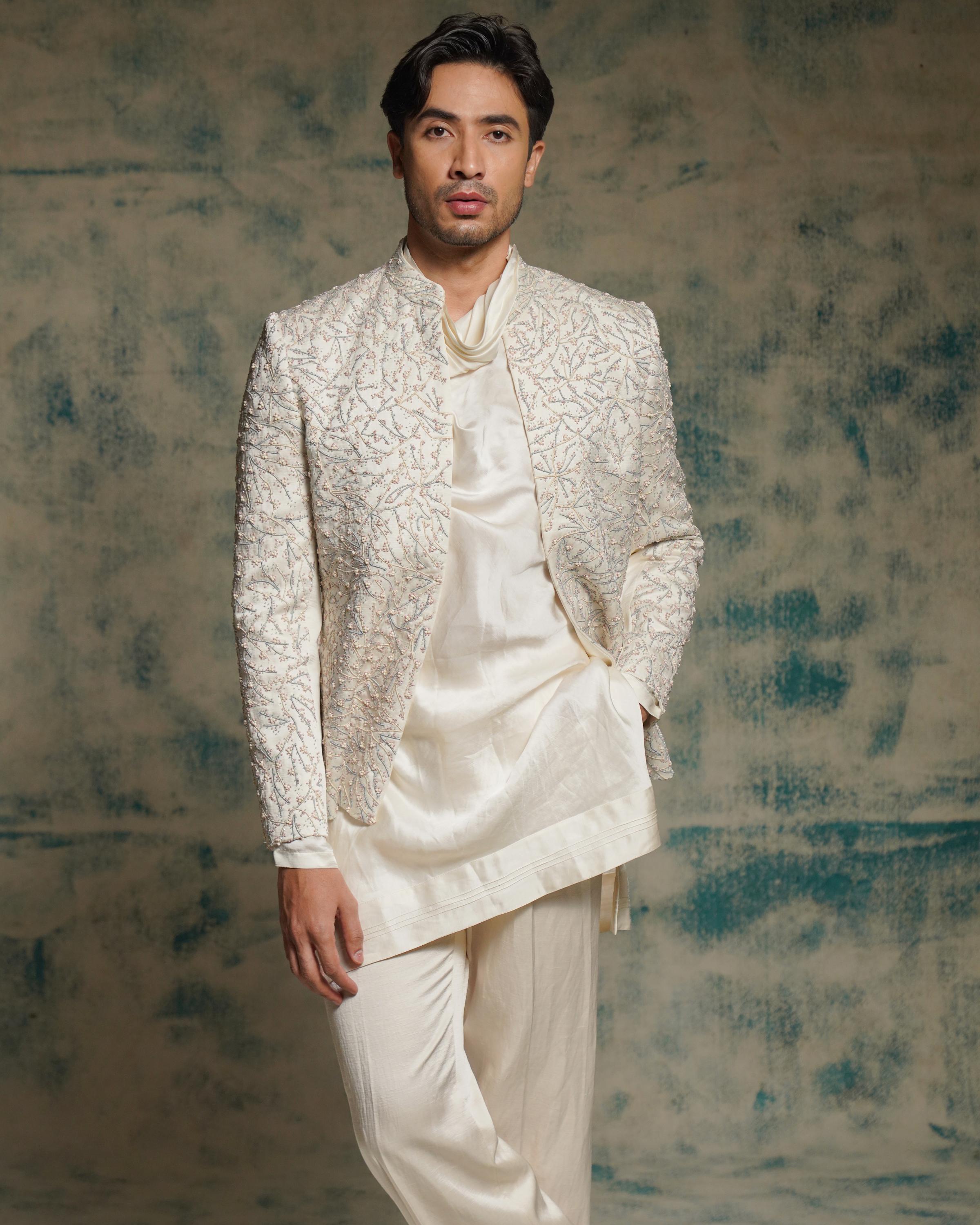 Honeyed Ivory Pearl Short Jacket set