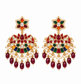 Multicolor Kundan Pearl Chandbali Earrings 51