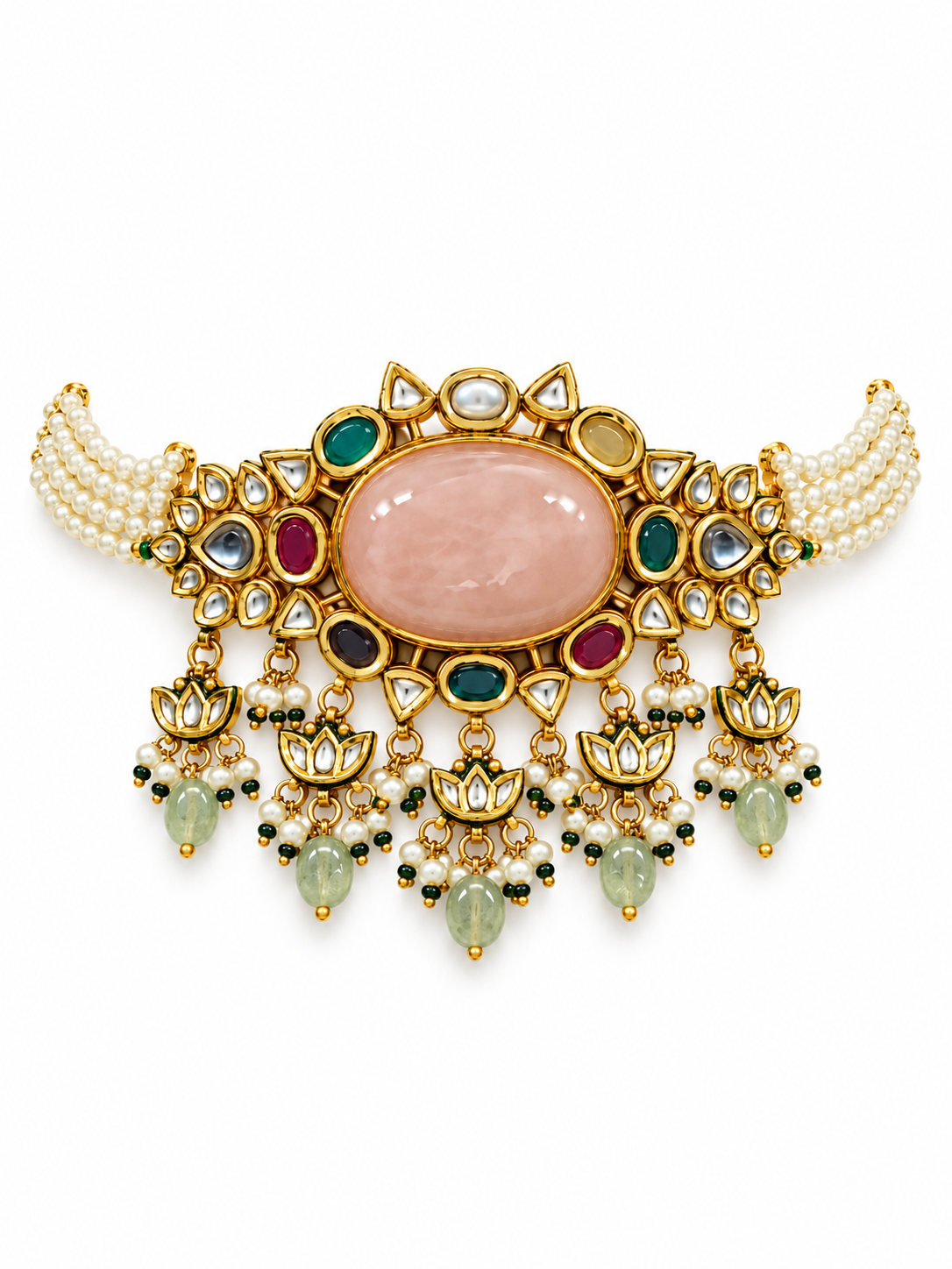 Kundan Stone Choker with Drop Earrings