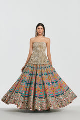 Mirror work , zari , lurex thread