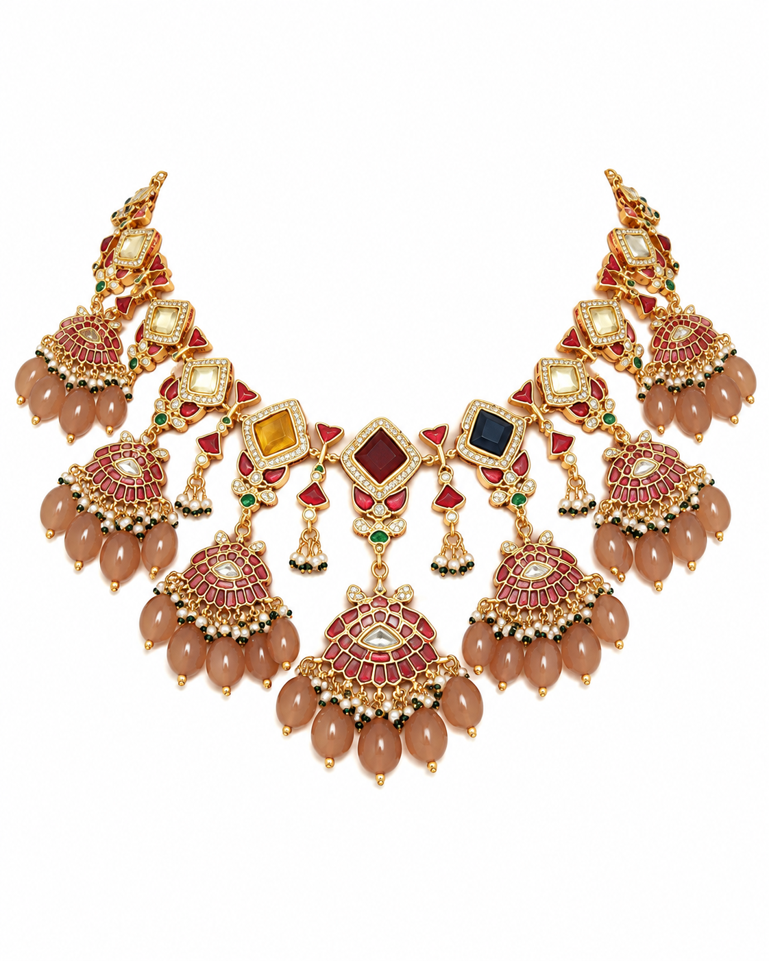 Multicolor Kundan Drop Necklace Set 20