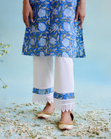 Dusty Rose Cotton Kurta with delicate lace detailing