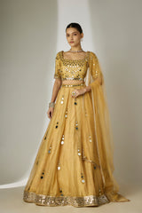 Gold Mirror Lehenga Set