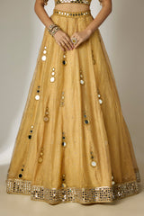 Gold Mirror Lehenga Set