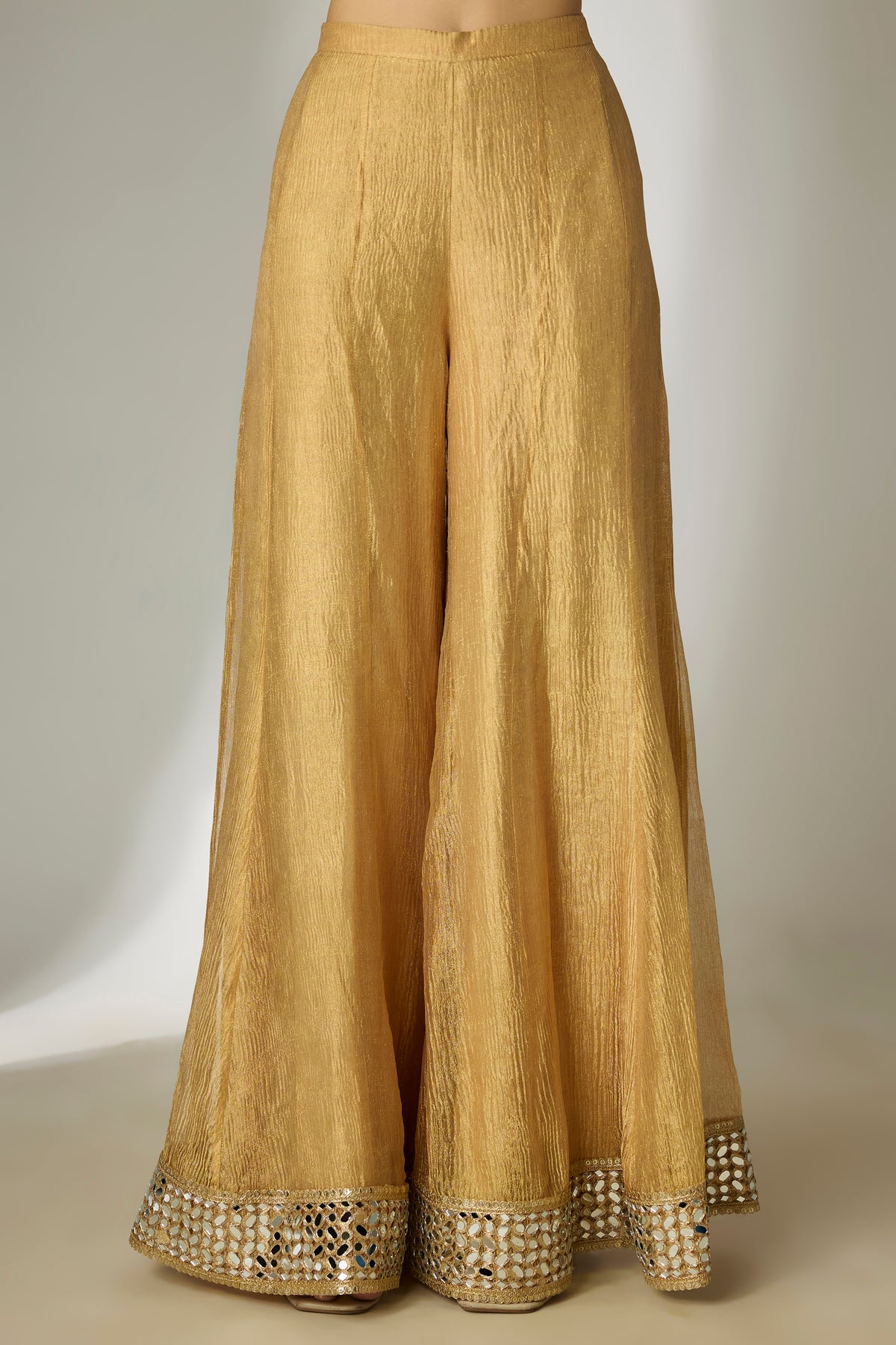 Gold Mirror Anarkali Set