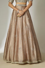 Grey Floral Sequin Lehenga Set