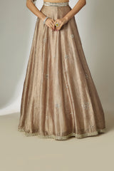 Grey Floral Halter Lehenga Set