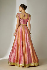 Pink & Orange Sequin Lehenga Set