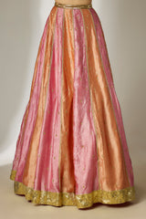 Pink & Orange Sequin Lehenga Set