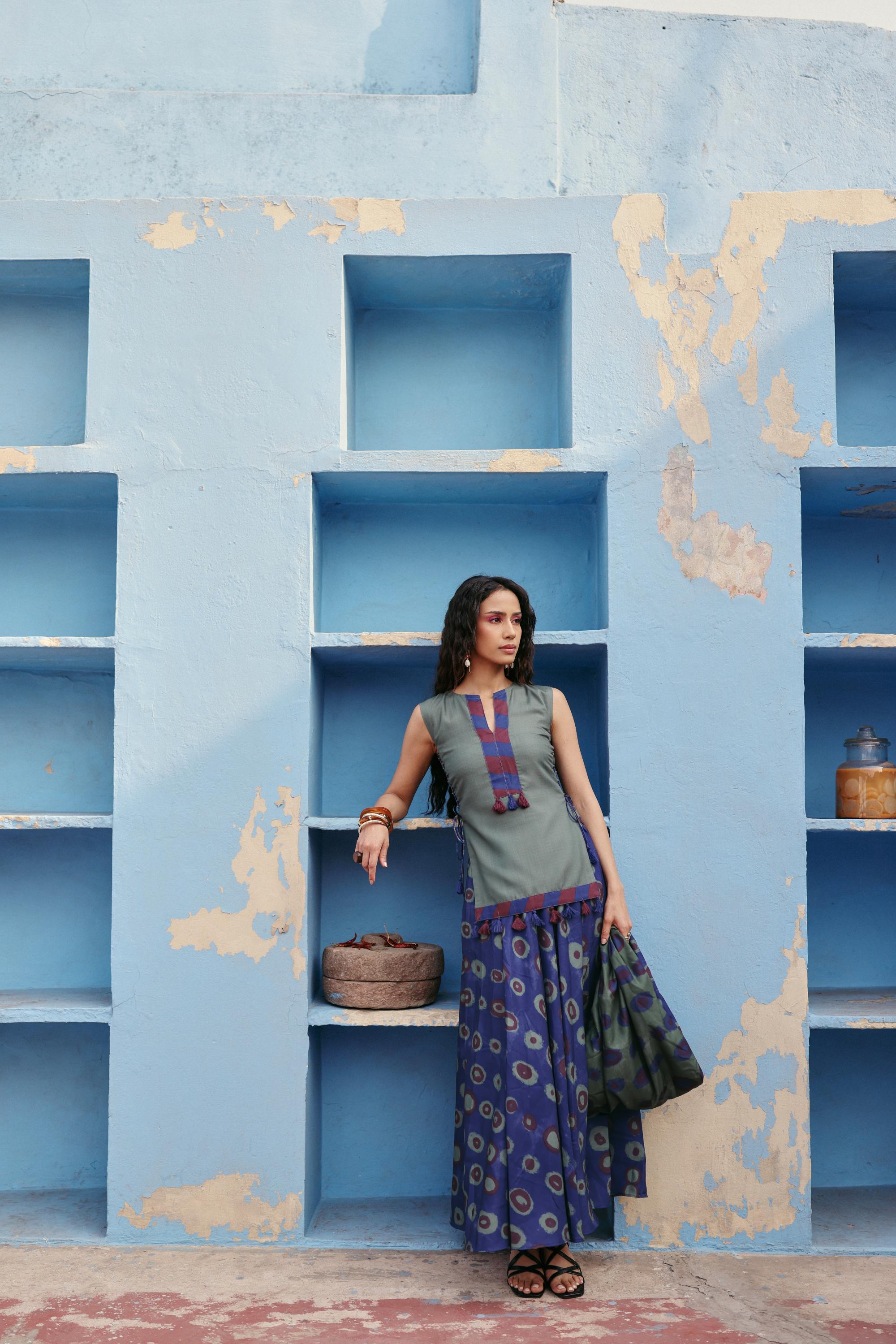 Boho Blue Top