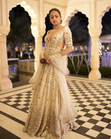 Sargun Mehta in Aasmi Anarkali Set