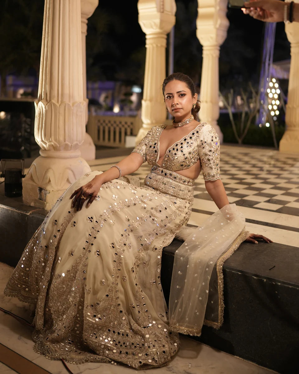 Sargun Mehta in Aasmi Anarkali Set