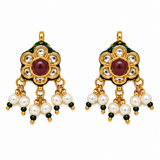 Navratna Kundan Floral Necklace Earring Set
