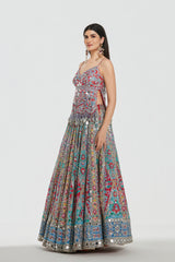 Mirror work , zari , lurex thread