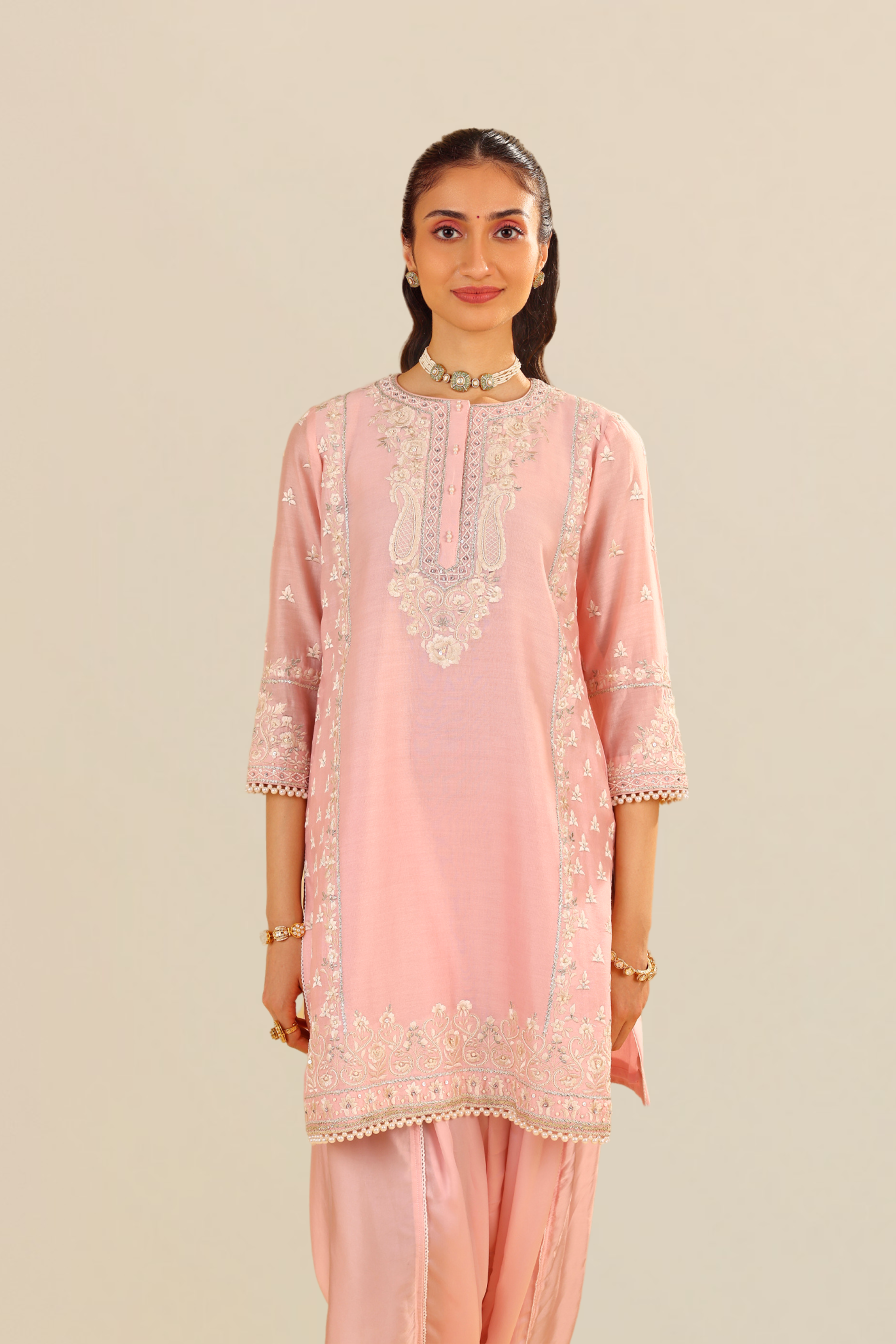 ZAISHA - SHORT KURTA WITH DHOTI AND DUPATTA