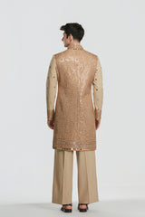 Sherwani and pant - Neo tech , Kurta - Heavy chanderi