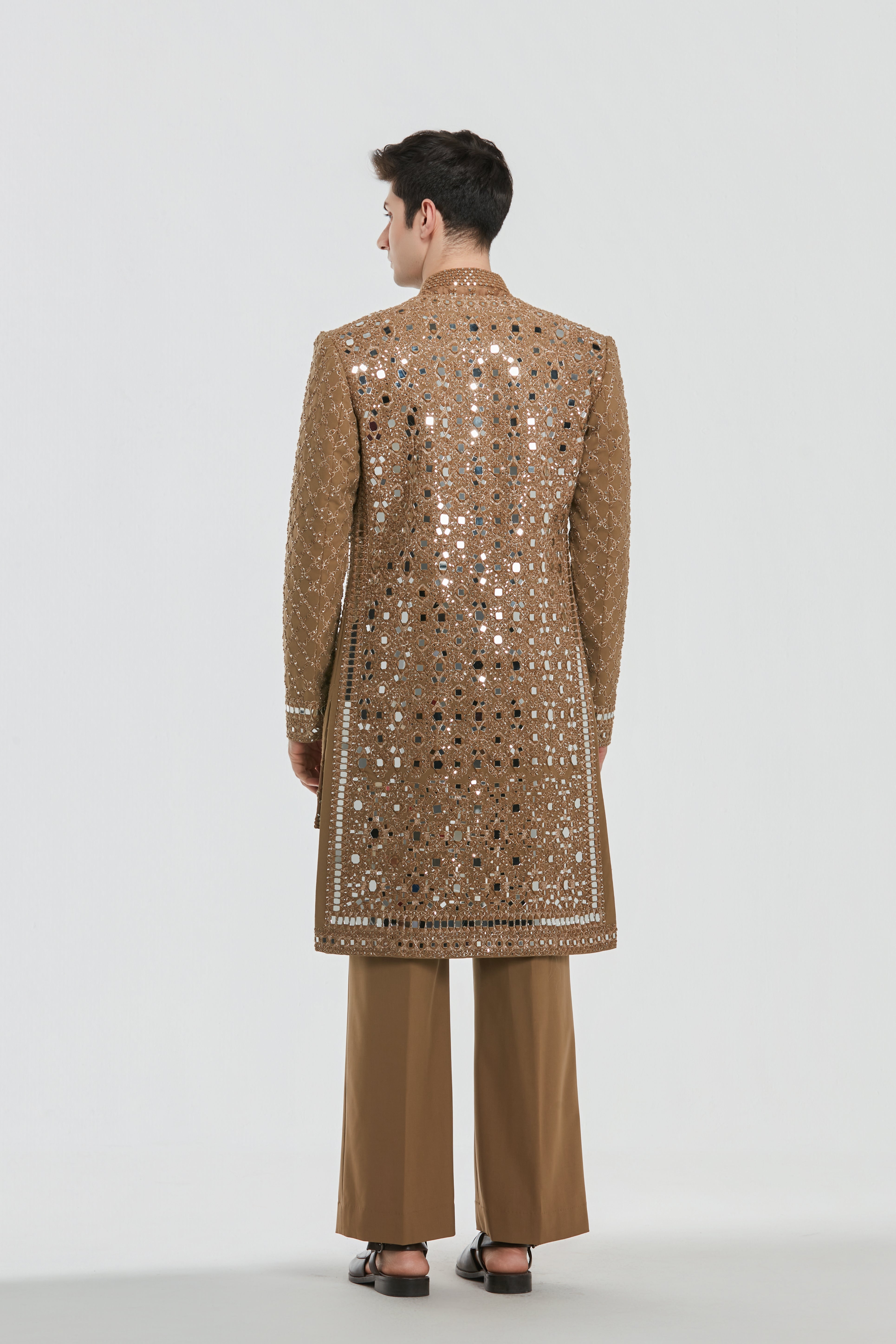 Kurta - Heavy chanderi , Jacket - Neo tech , Pant-Neo tech