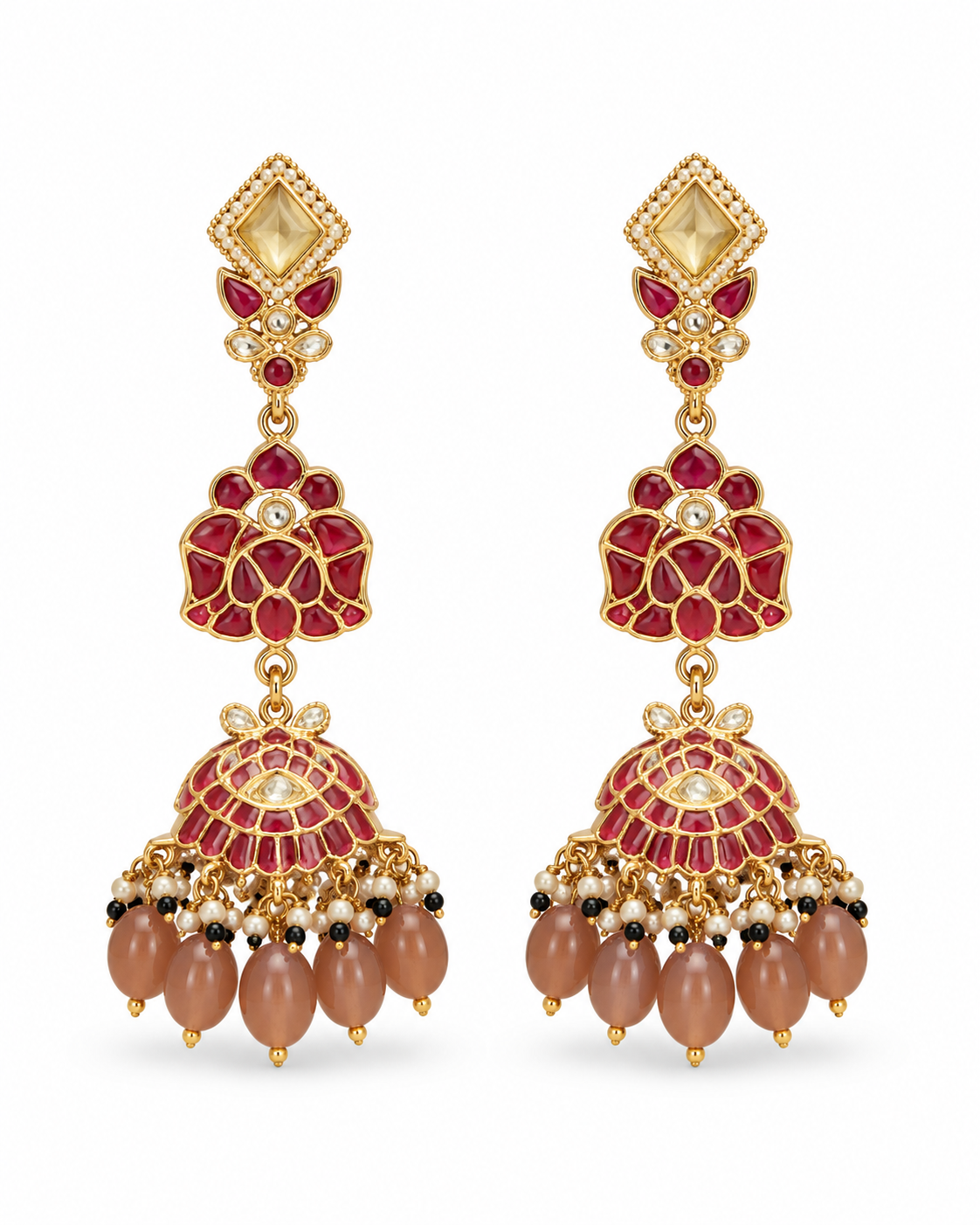 Multicolor Kundan Drop Necklace Set 20