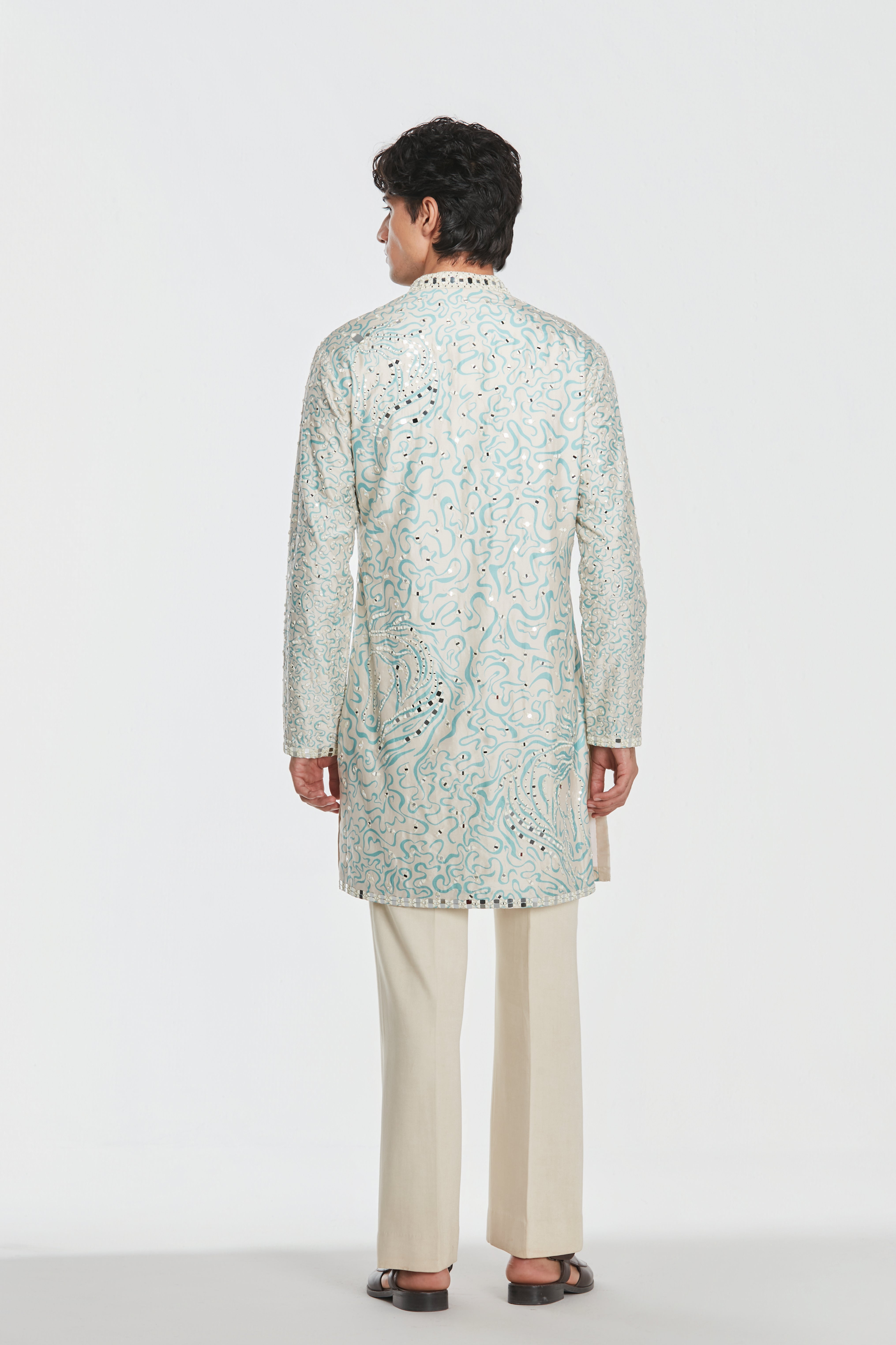 Kurta and stole - heavy chanderi , pant -Cotton twill