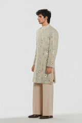 Sherwani -Neo tech , Kurta and stole heavy chanderi , Pant - Cotton twill