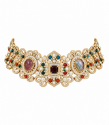 Multicolor Semi-Precious Stone Choker Necklace Set with Earrings 15
