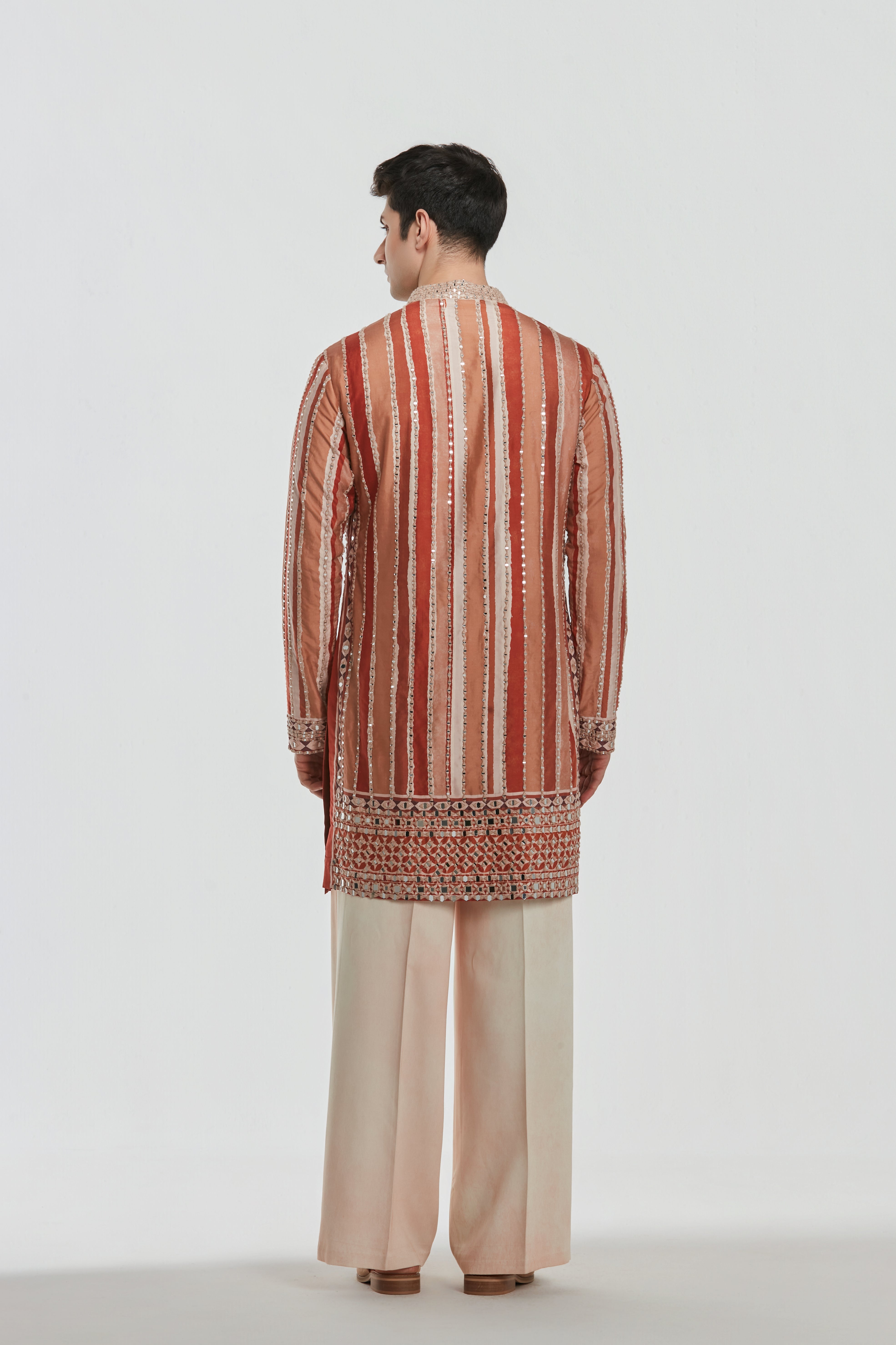 Kurta and stole - heavy chanderi , pant -Cotton twill