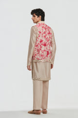 Kurta and Jacket - Heavy chanderi , Pant-Cotton twill