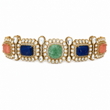 Multicolour Semi-Precious Stone Kundan Choker Set