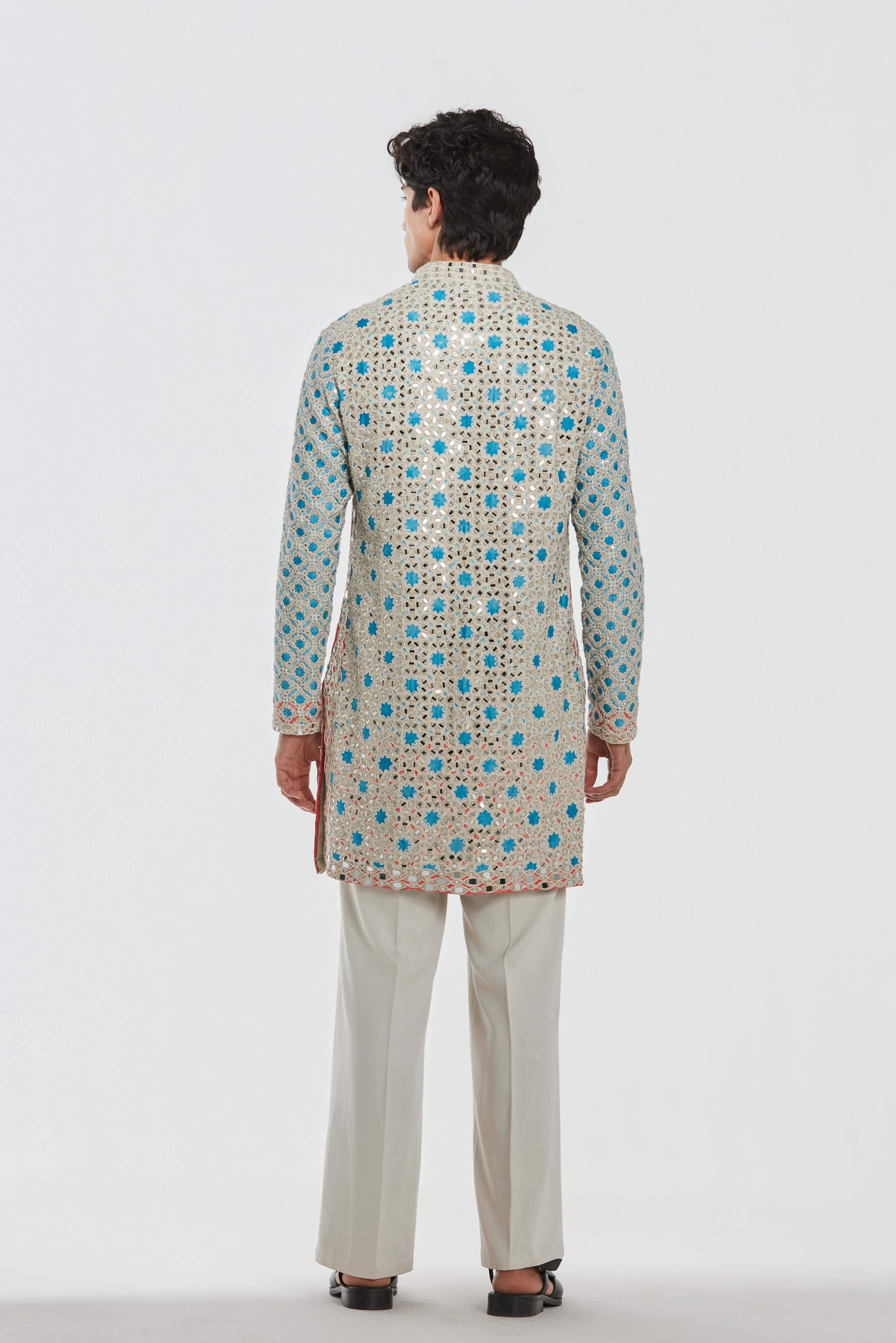 Kurta and Stole - Heavy chanderi , Pant-Cotton twill