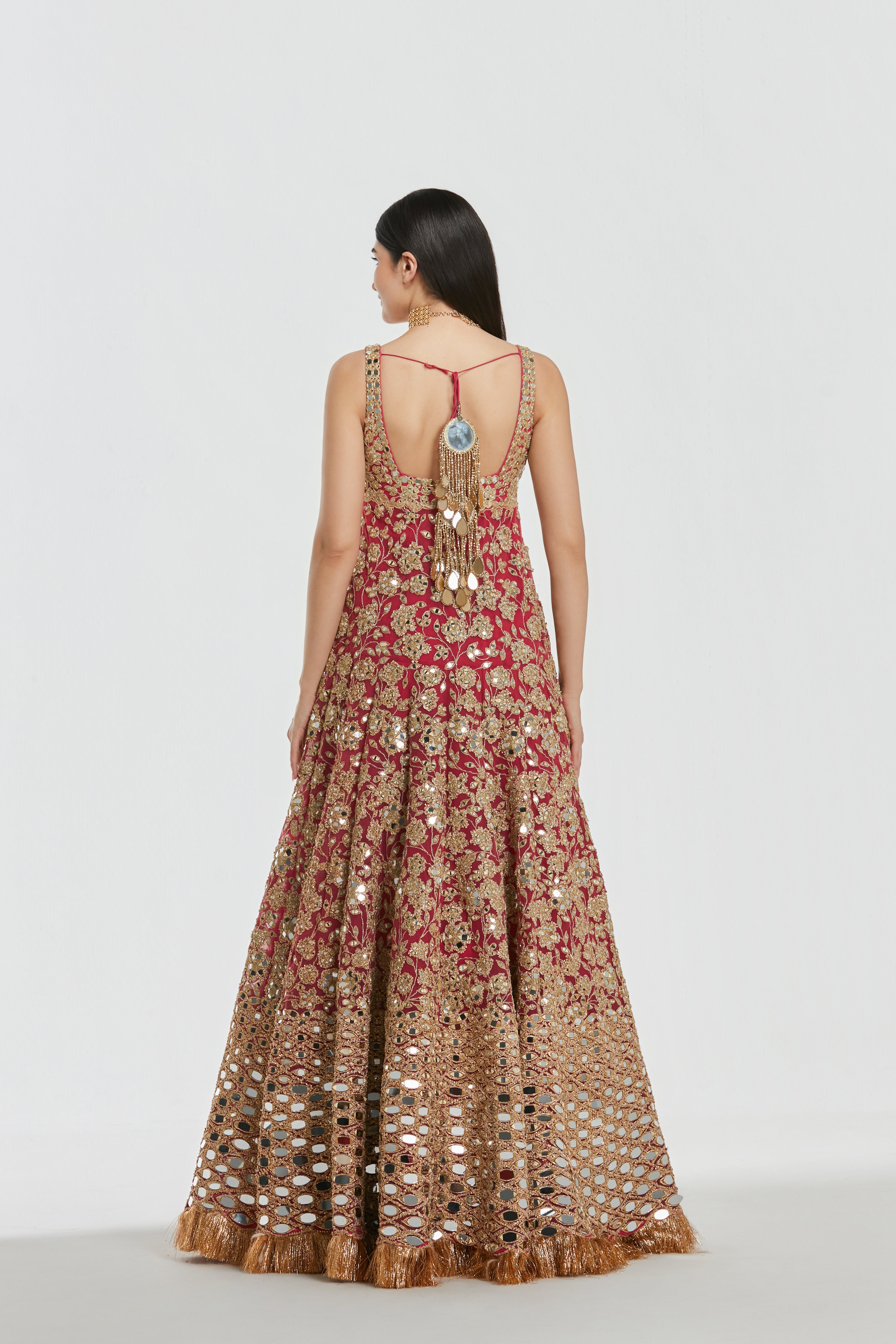 Mirror work , zari , lurex thread