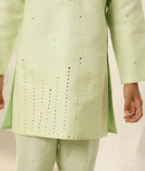 Green Faux Mukaish Kurta with Pant