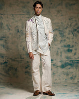 Apricot Ivory Handpainted Blazer Set