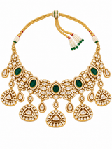 Emerald Kundan Statement Necklace Set 02