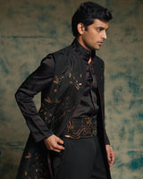 Black and Gold hand embriodered shrug set