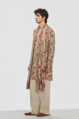 Kurta and stole - Heavy chanderi , Pant-Cotton twill