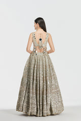 Mirror work , zari , gota