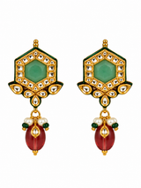 Kundan Hexagon Choker with Drop Earrings