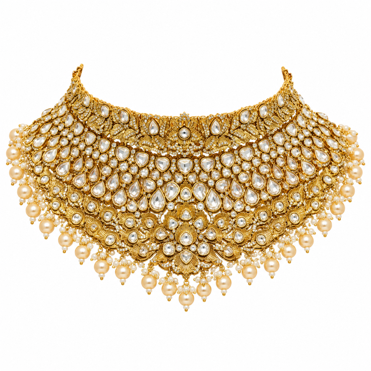 Pearl Kundan Necklace Set 01